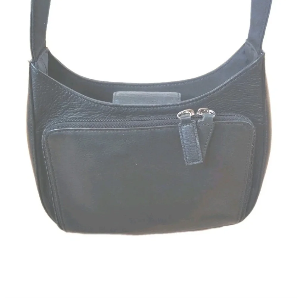 Fossil Pebble Leather Purse Hand Shoulder Bag Satchel Dark Green Y2k Vtg 90s